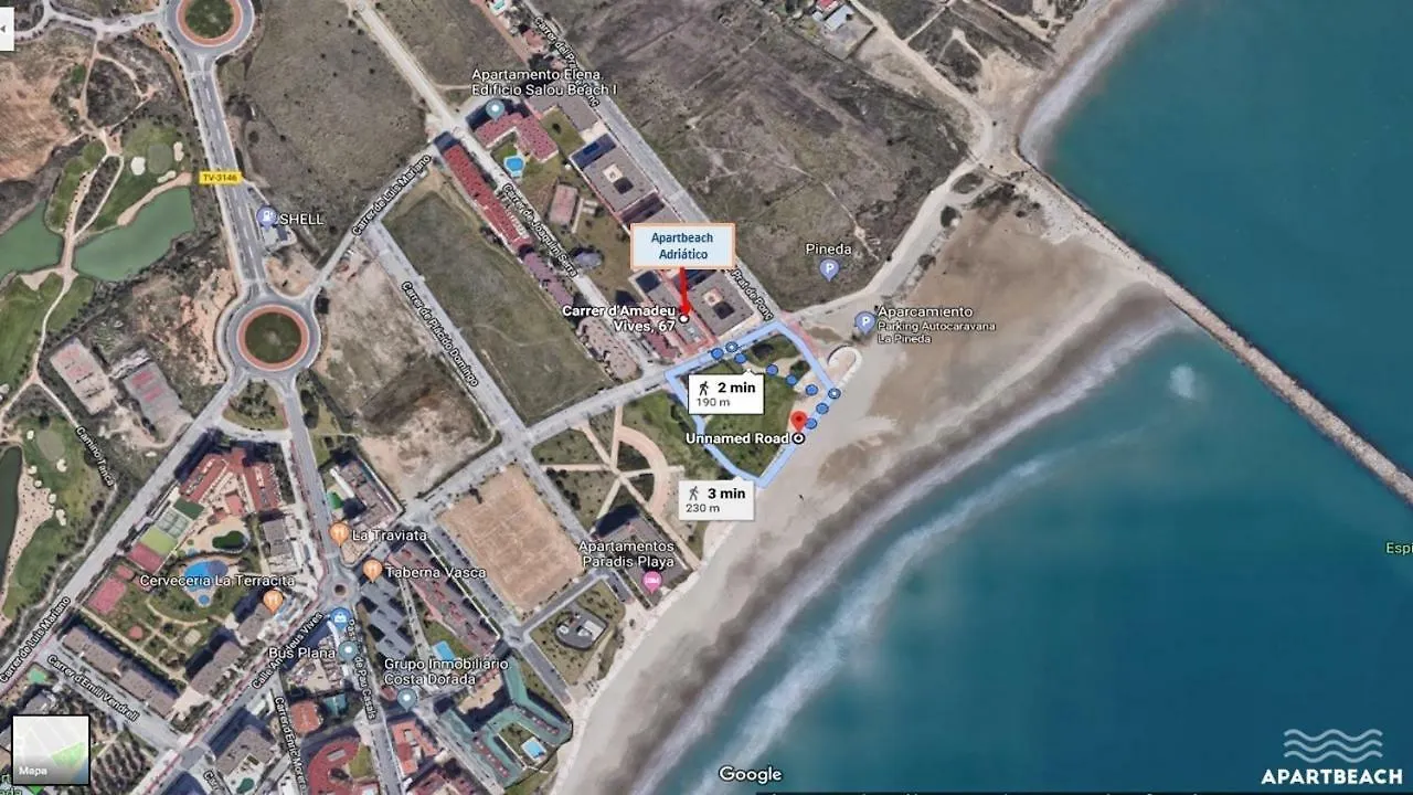 アパート Apartbeach Adriatico 518 Vistas Playa Y Climatizado ラ・ピネーダ スペイン